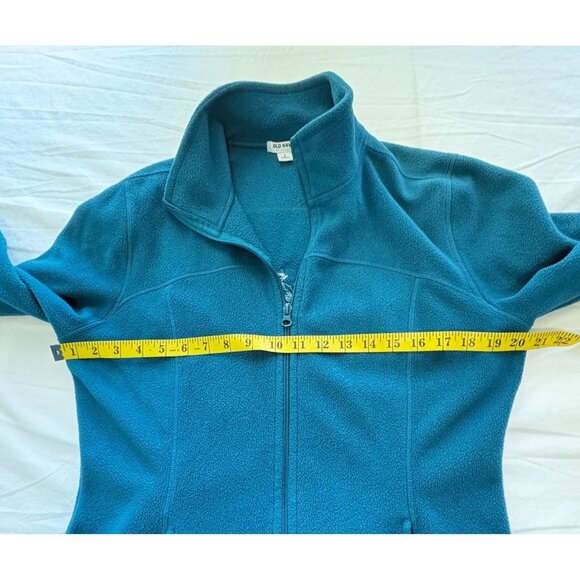 Old Navy Fleece Zip Up Jacket Womens Size L Teal Embroidered "Chase The Spirit" - Picture 4 of 9